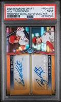 2025 Bowman Draft Prospect Dual Autographs Gold Refractor Eli Willits/Tyler Bremner #PDA-WB /25 PSA 9