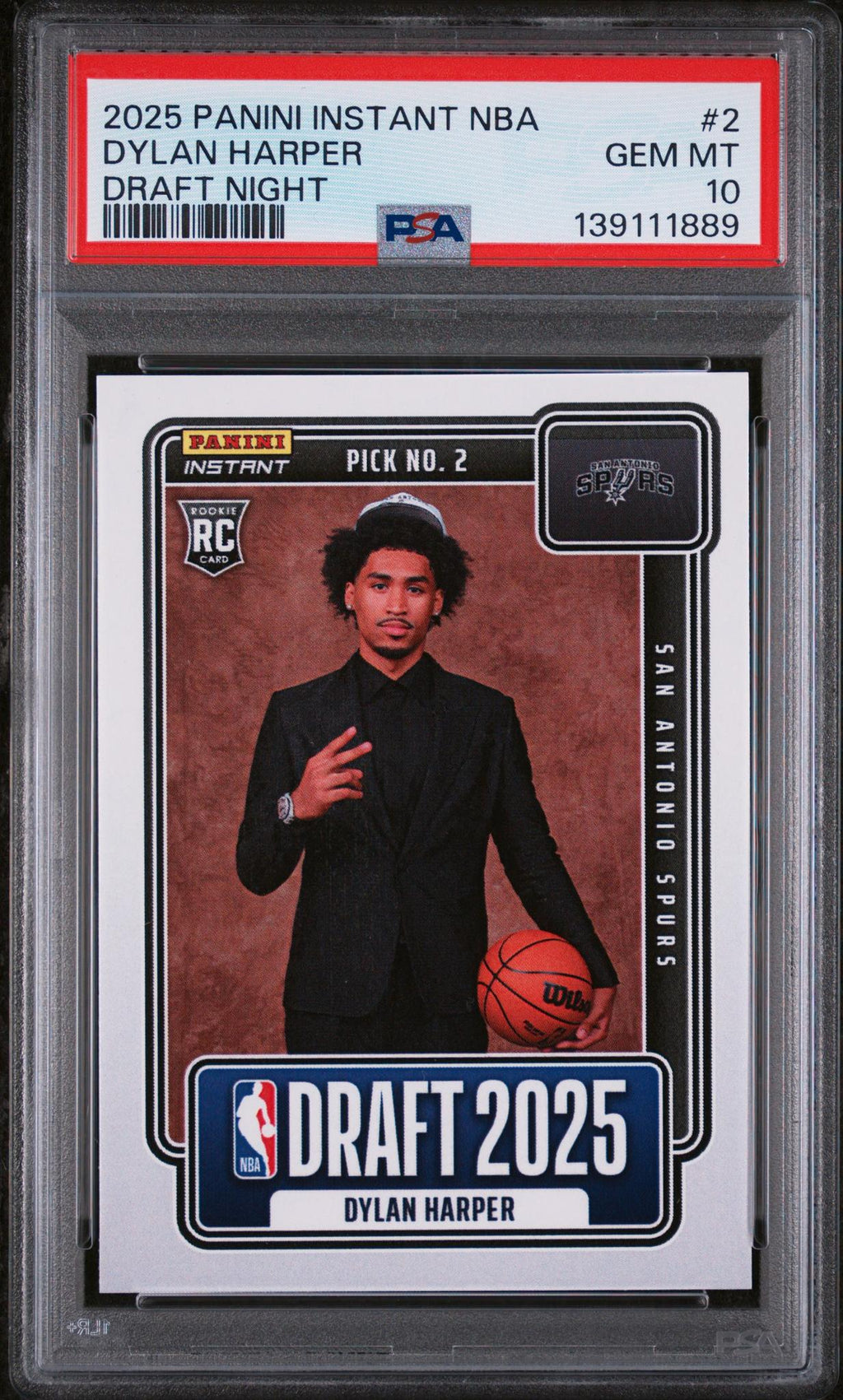 2025 Panini Instant Draft Night Dylan Harper #NBADN2 /5547 PSA 10