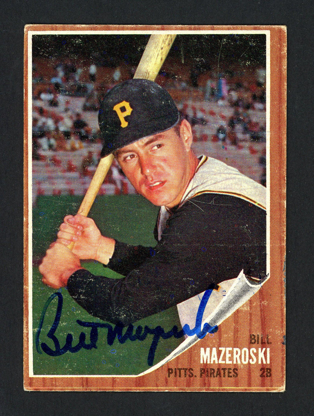 Bill Mazeroski Autographed 1962 Topps Card #353 Pittsburgh Pirates SKU #161769