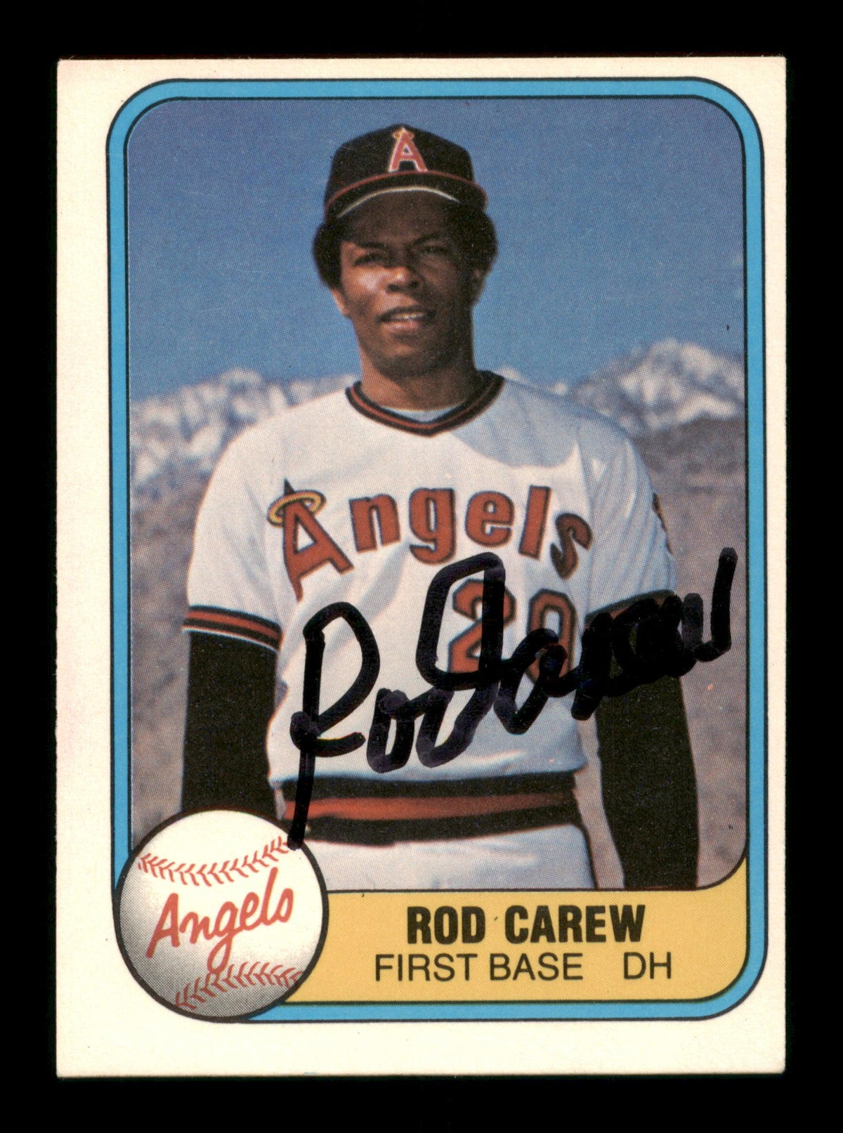 Rod Carew Autographed 1981 Fleer Card #268 California Angels SKU #186568