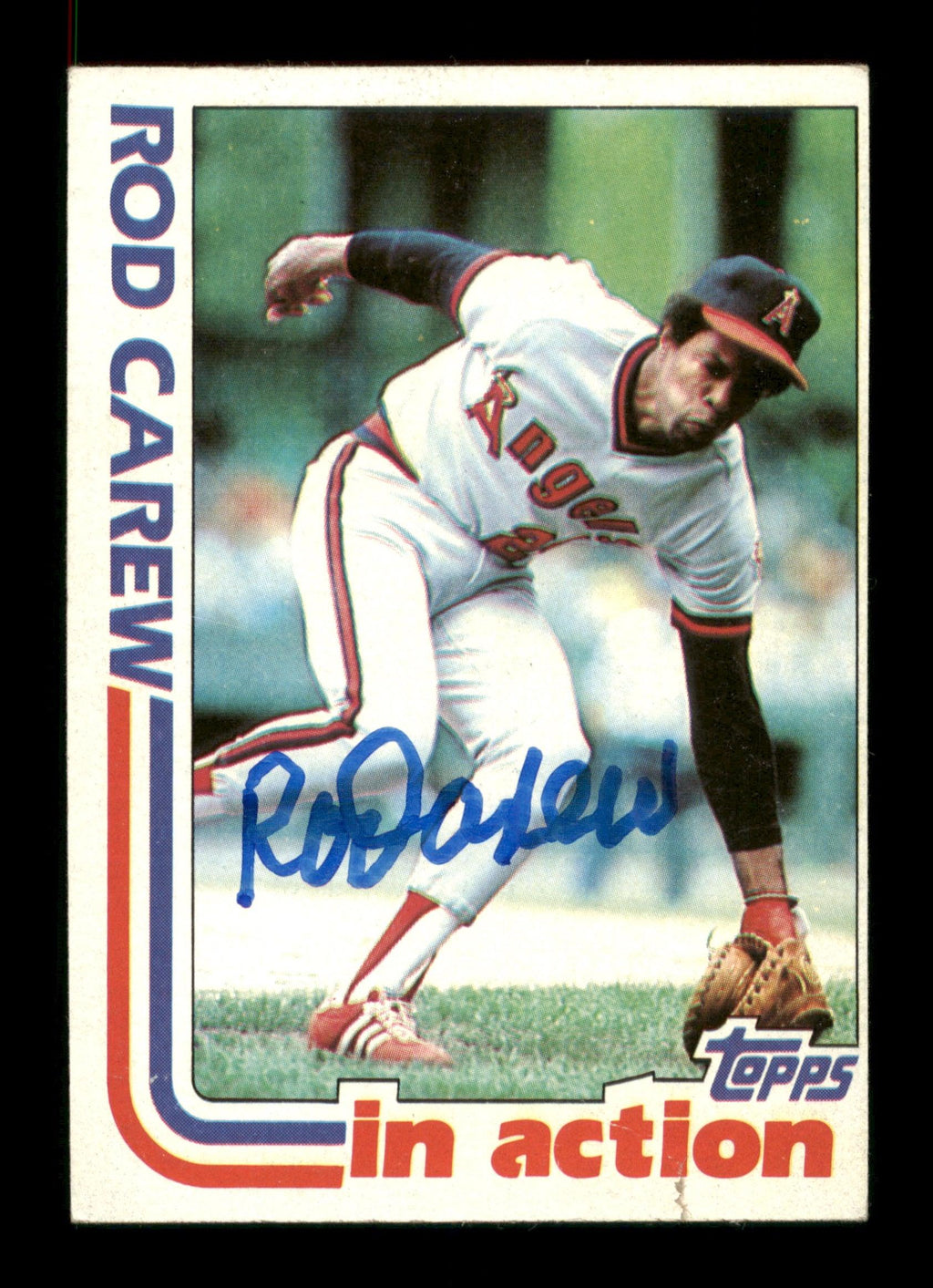 Rod Carew Autographed 1982 Topps In Action Card #501 California Angels SKU #186600