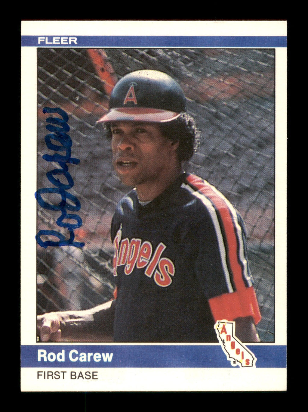 Rod Carew Autographed 1984 Fleer Card #511 California Angels SKU #186647