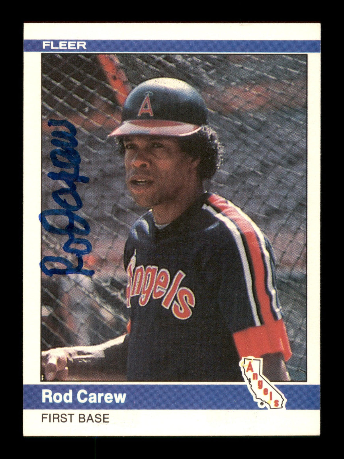 Rod Carew Autographed 1984 Fleer Card #511 California Angels SKU #186647