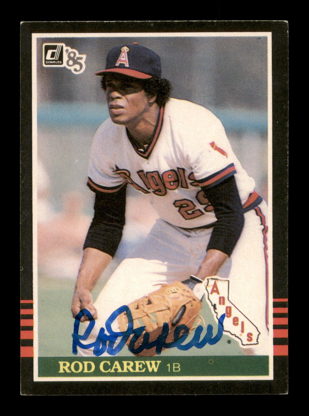 Rod Carew Autographed 1985 Donruss Card #85 California Angels SKU #186674
