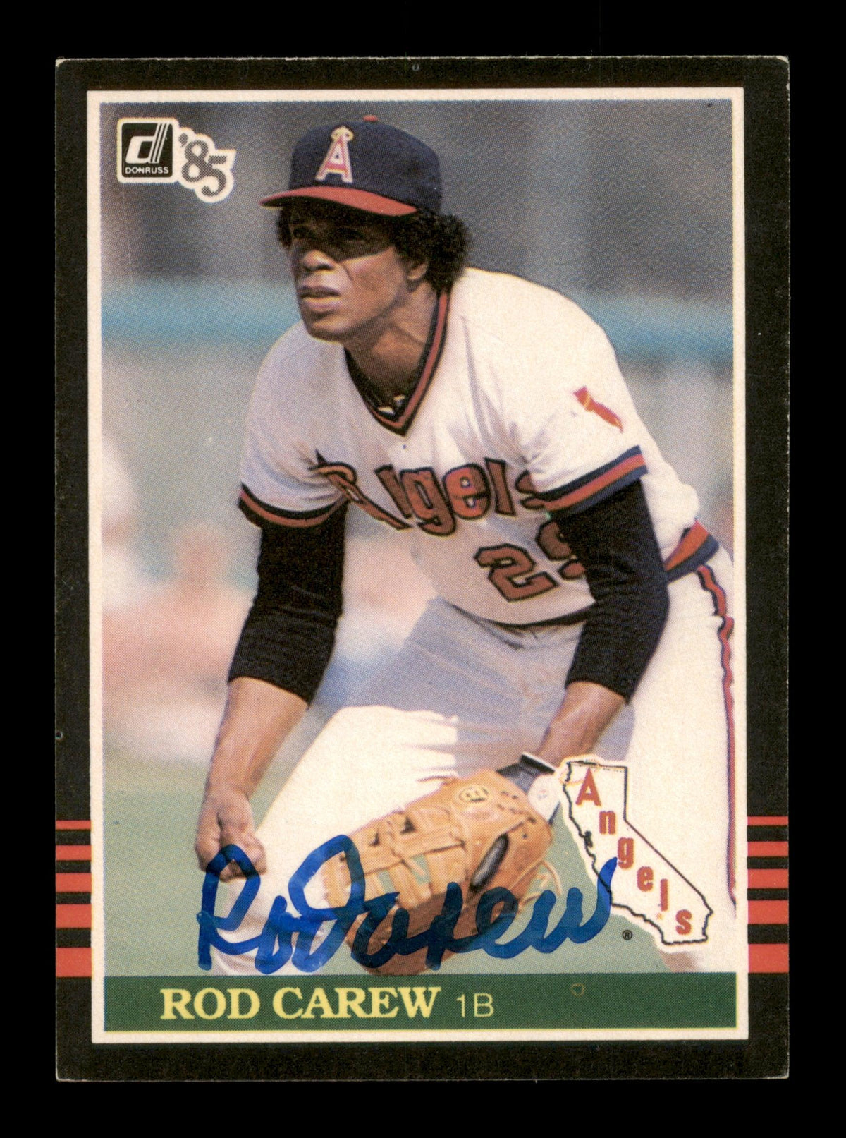 Rod Carew Autographed 1985 Donruss Card #85 California Angels SKU #186674
