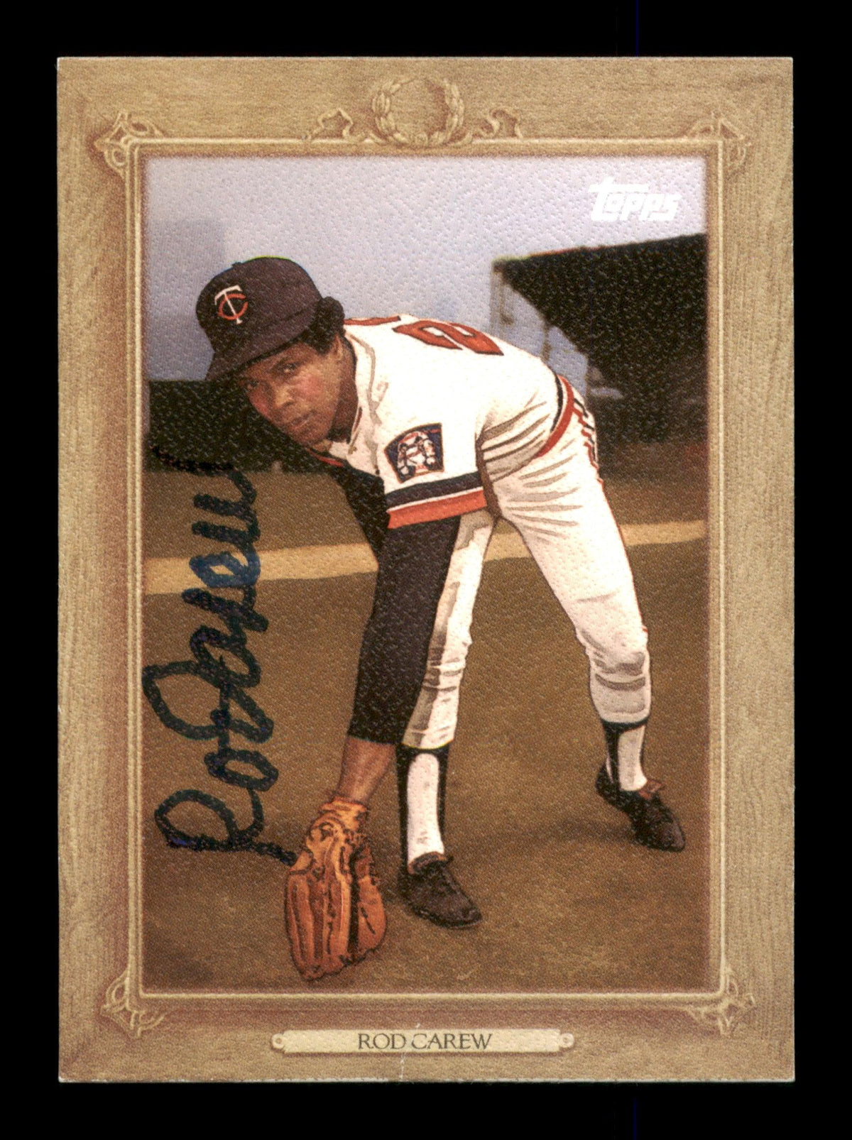 Rod Carew Autographed 2010 Topps Turkey Red Card #TR134 Minnesota Twins (Creased) SKU #186784