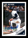 Rod Carew Autographed 2018 Donruss  Card #123 Minnesota Twins SKU #186797