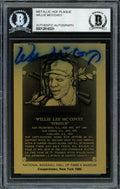 Willie McCovey Autographed 1986 Metallic HOF Plaque Card San Francisco Giants Beckett BAS #12516331