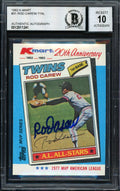 Rod Carew Autographed 1982 Topps K-Mart Card #31 California Angels Auto Grade 10 Beckett BAS #12511241