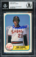 Rod Carew Autographed 1981 Fleer Card #268 California Angels Beckett BAS #12511875