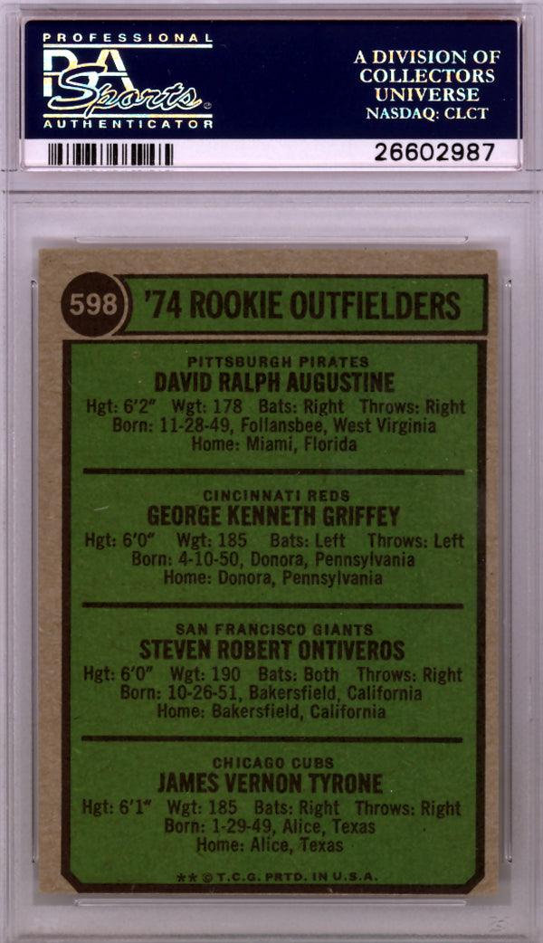 Dave Augustine Autographed 1974 Topps Rookie Card #598 Pittsburgh Pirates PSA/DNA #26602987