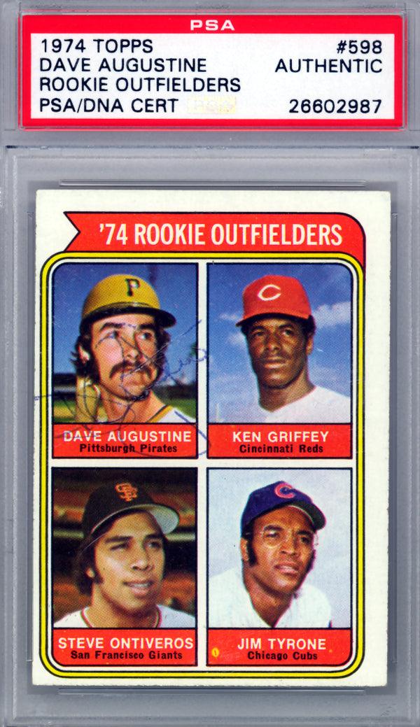 Dave Augustine Autographed 1974 Topps Rookie Card #598 Pittsburgh Pirates PSA/DNA #26602987