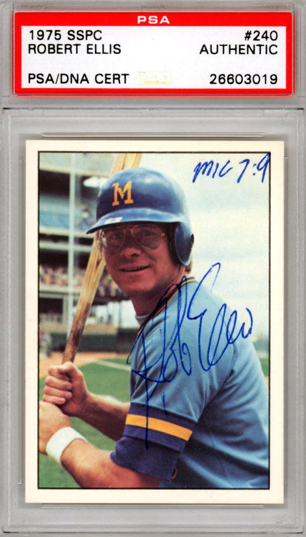 Rob Ellis Autographed 1975 SSPC Rookie Card #240 Milwaukee Brewers PSA/DNA #26603019