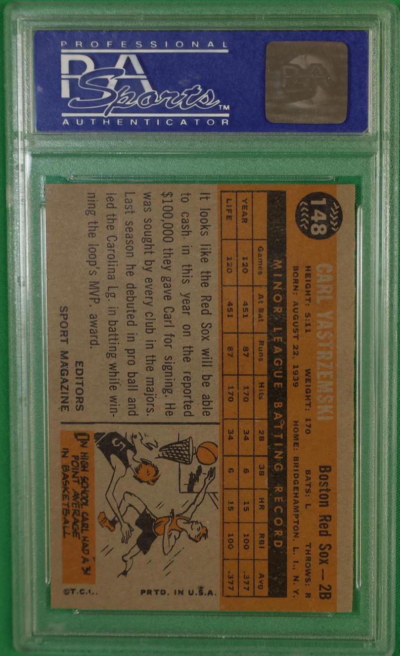 1960 Topps Rookie Star Carl Yastrzemski #148 PSA 8