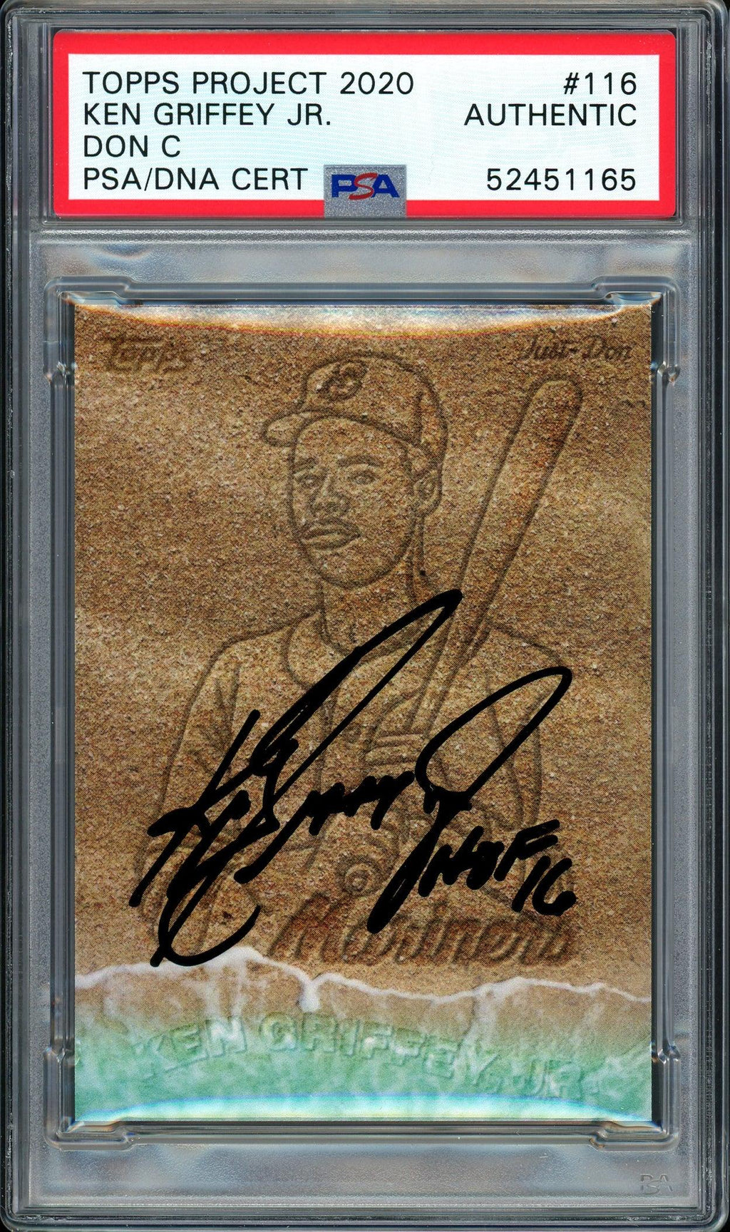 Ken Griffey Jr. Autographed Topps Project 2020 Don C Card #116 Seattle Mariners "HOF 16" #1/1 PSA/DNA #52451165