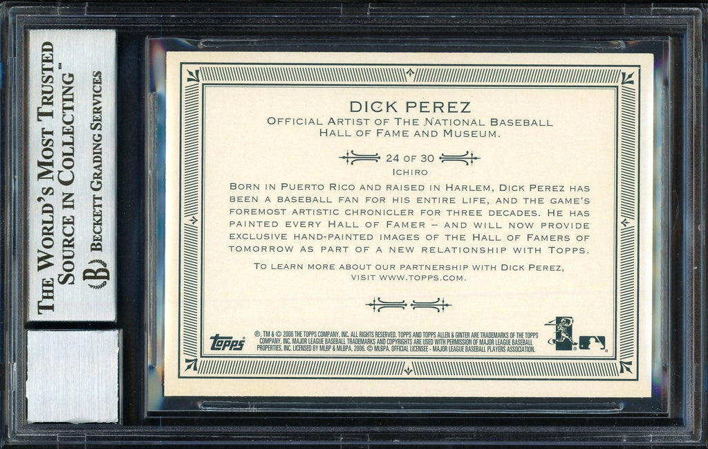 Ichiro Suzuki Autographed 2006 Topps Allen & Ginter Card #24 Seattle Mariners Auto Grade 10 Beckett BAS Stock #189843