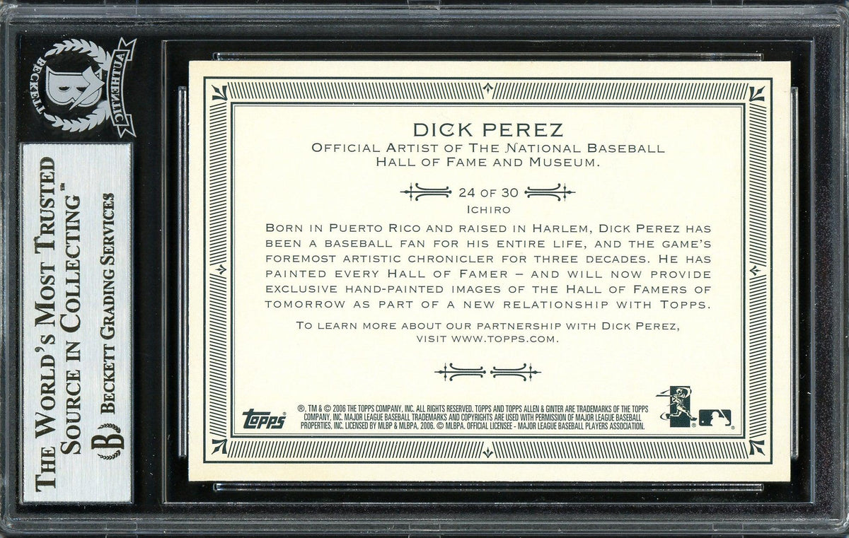 Ichiro Suzuki Autographed 2006 Topps Allen & Ginter Card #24 Seattle Mariners Beckett BAS #12668694