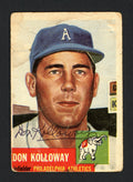 Don Kolloway Autographed 1953 Topps Card #97 Philadelphia A's SKU #164279