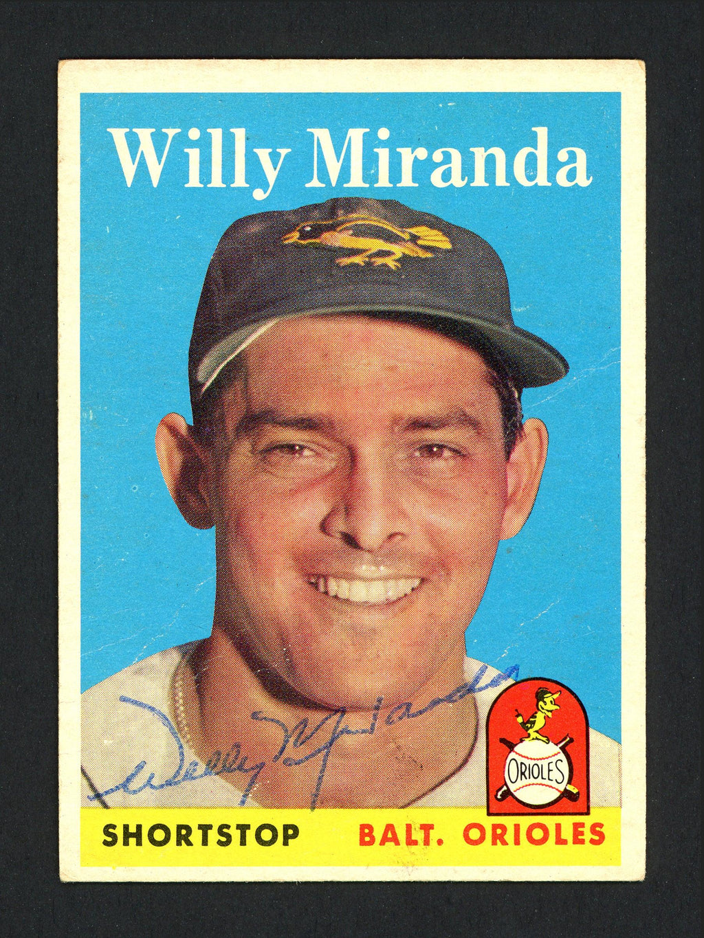 Willie Miranda Autographed 1958 Topps Card #179 Baltimore Orioles SKU #165405