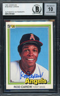 Rod Carew Autographed 1981 Donruss Card #169 California Angels Auto Grade Gem Mint 10 Beckett BAS #12751541