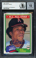 Rod Carew Autographed 1981 Topps Card #100 California Angels Auto Grade Gem Mint 10 Beckett BAS #12751543