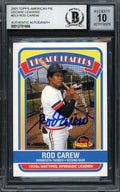 Rod Carew Autographed 2001 Topps American Pie Card #DL5 Minnesota Twins Auto Grade Gem Mint 10 Beckett BAS #12751689