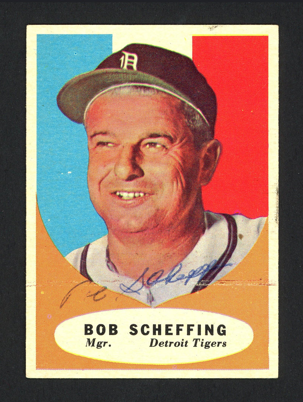 Bob Scheffing Autographed 1961 Topps Card #223 Detroit Tigers SKU #164323