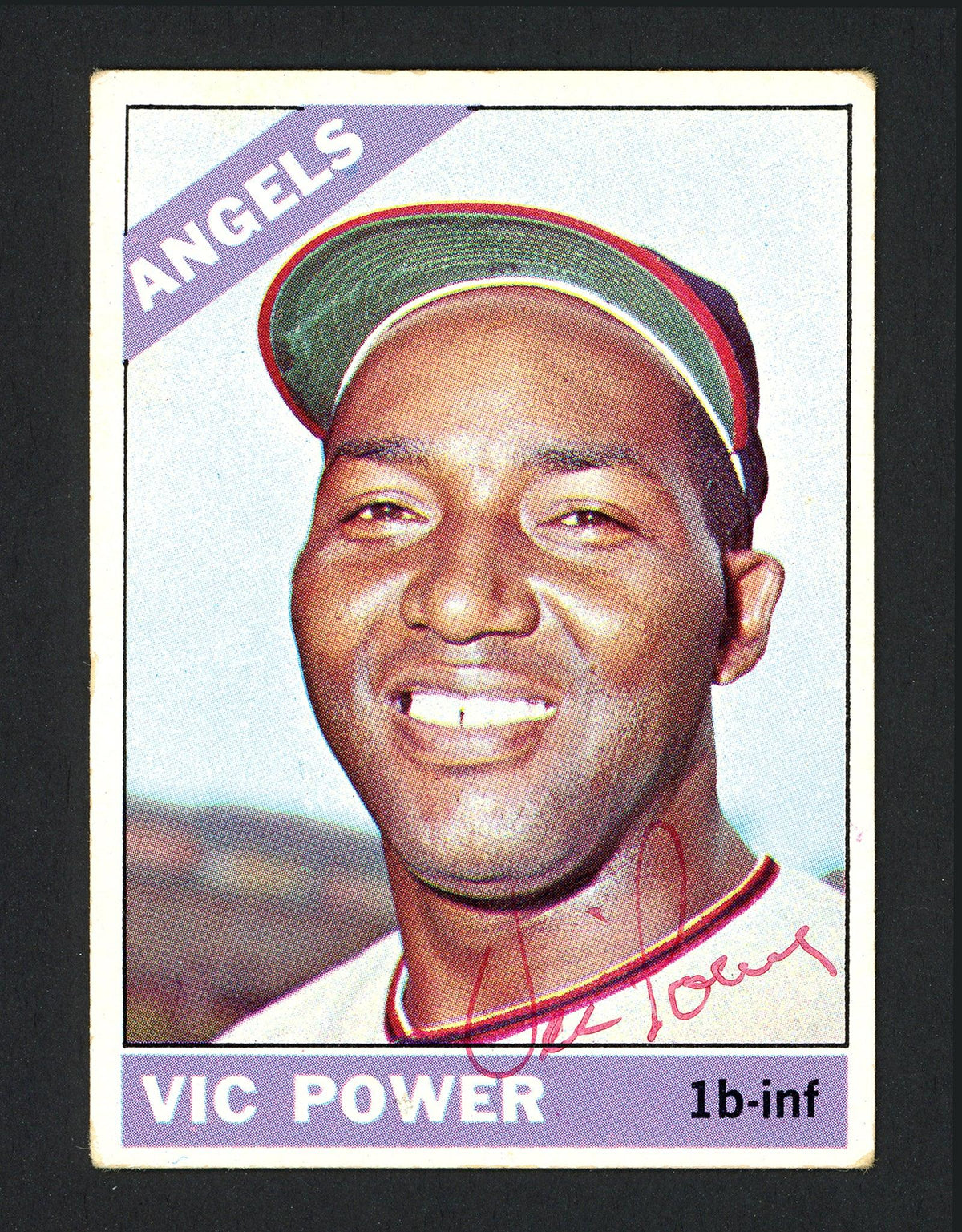 Vic Power Autographed 1966 Topps Card #192 Los Angeles Angels SKU #162143