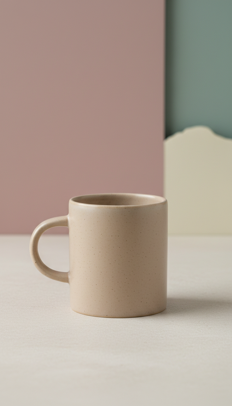 Minimalist ceramic mug with matte glaze
