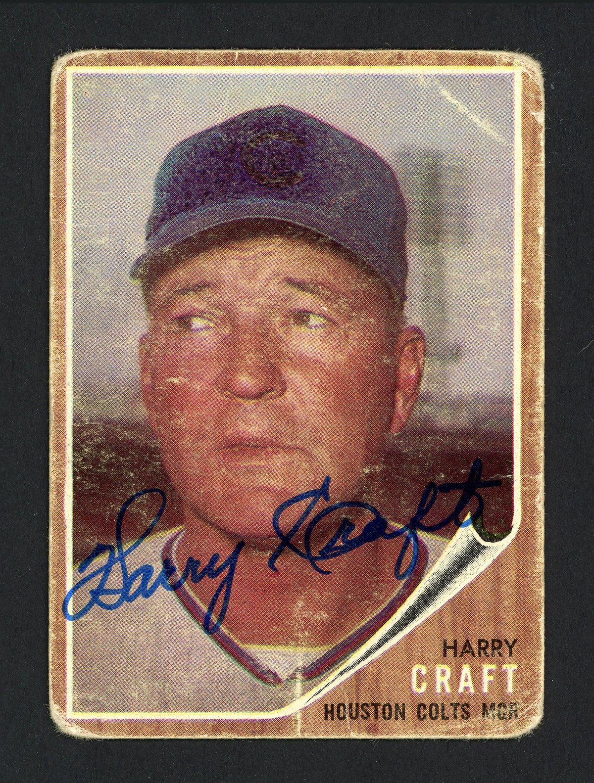 Harry Craft Autographed 1962 Topps Card #12 Houston Colt .45's SKU #162272