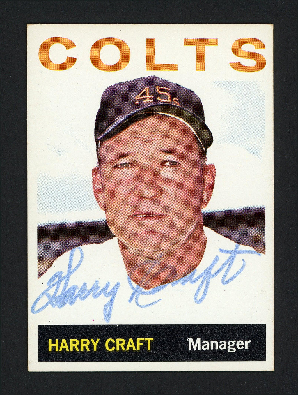 Harry Craft Autographed 1964 Topps Card #298 Houston Colt .45's SKU #162274