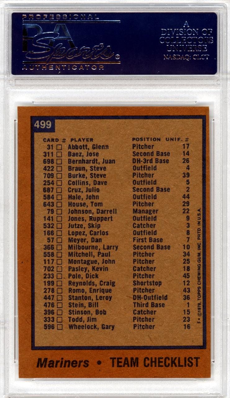 Darrell Johnson Autographed 1978 Topps Card #499 Seattle Mariners PSA/DNA #83308752