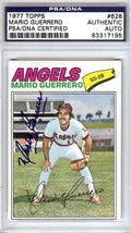 Mario Guerrero Autographed 1977 Topps Card #628 California Angels PSA/DNA #83317195