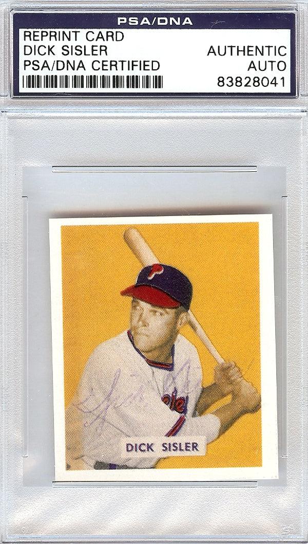 Dick Sisler Autographed 1949 Bowman Reprints Card #205 Philadelphia Phillies PSA/DNA #83828041
