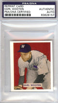 Earl Wooten Autographed 1949 Bowman Reprints Card #189 Washington Senators PSA/DNA #83828157