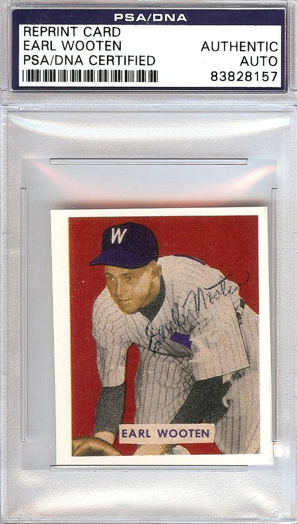 Earl Wooten Autographed 1949 Bowman Reprints Card #189 Washington Senators PSA/DNA #83828157
