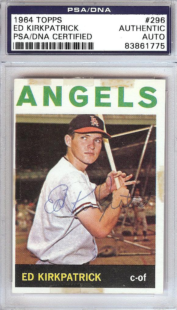 Ed Kirkpatrick Autographed 1964 Topps Card #296 Los Angeles Angels PSA/DNA #83861775