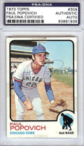 Paul Popovich Autographed 1973 Topps Card #309 Chicago Cubs PSA/DNA #83861936