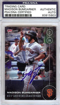 Madison Bumgarner Autographed 2016 Topps Now Card #119 San Francisco Giants PSA/DNA Stock #108024