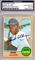 Hank Allen Autographed 1968 Topps Card #426 Washington Senators PSA/DNA #83919721