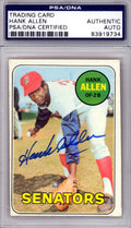 Hank Allen Autographed 1969 Topps Card #623 Washington Senators PSA/DNA #83919734
