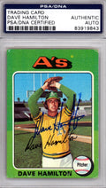 Dave Hamilton Autographed 1975 Topps Card #428 Oakland A's PSA/DNA #83919843