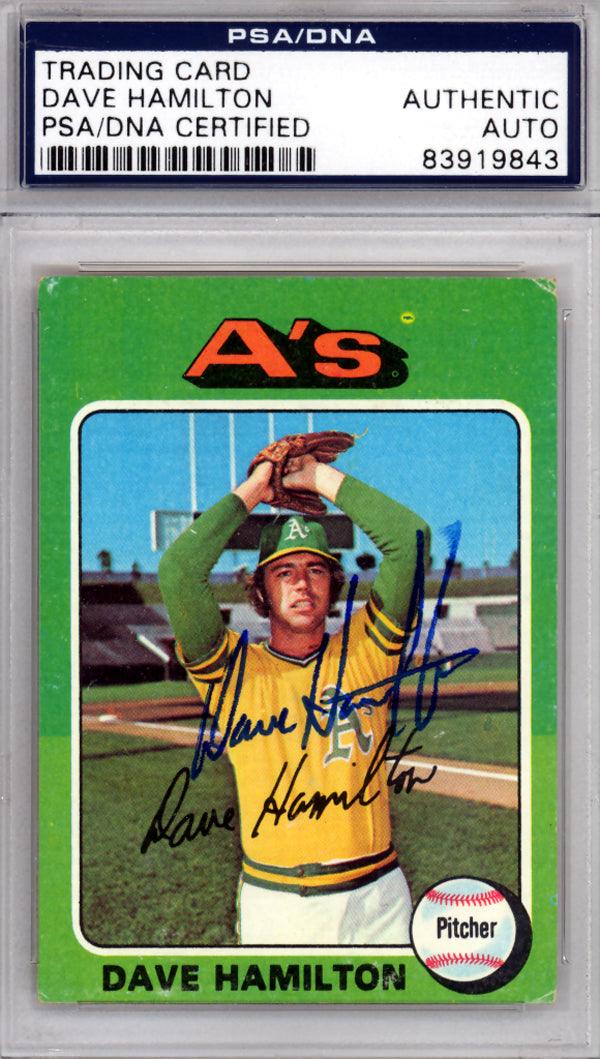 Dave Hamilton Autographed 1975 Topps Card #428 Oakland A's PSA/DNA #83919843
