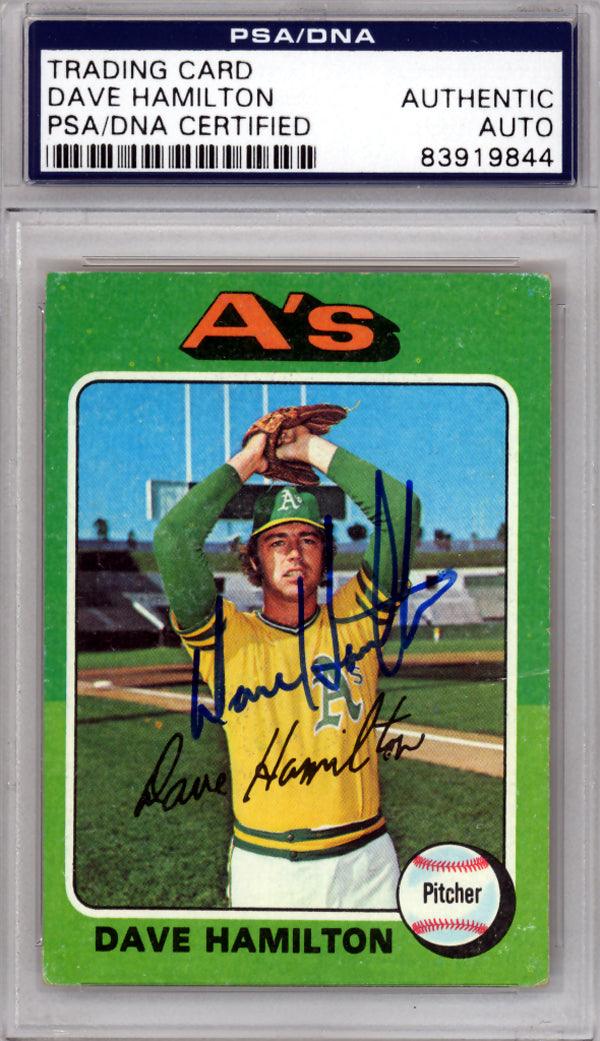 Dave Hamilton Autographed 1975 Topps Card #428 Oakland A's PSA/DNA #83919844