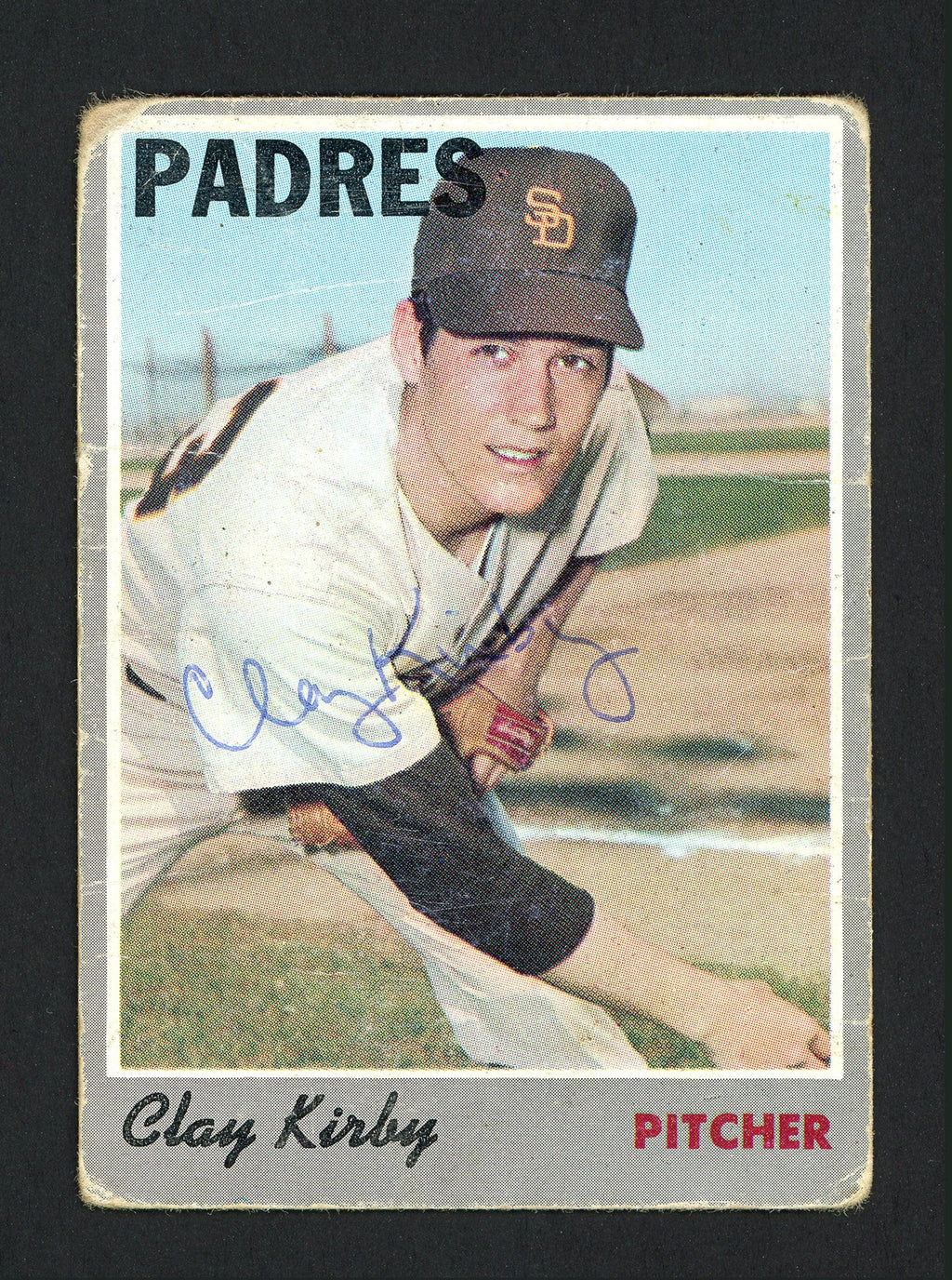 Clay Kirby Autographed 1970 Topps Card #79 San Diego Padres SKU #165257