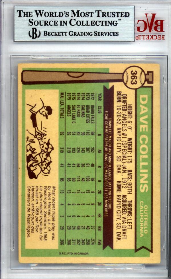 Dave Collins Autographed 1976 O-Pee-Chee Rookie Card #363 California Angels Beckett BAS #9772810