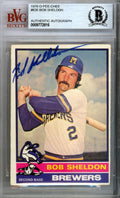 Bob Sheldon Autographed 1976 O-Pee-Chee Card #626 Milwaukee Brewers Beckett BAS #9772816