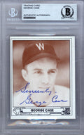 George Case Autographed 1983 1942 Play Ball Reprint Card #20 Washington Senators Beckett BAS #9888004