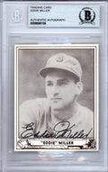 Eddie Miller Autographed 1986 1940 Play Ball Reprint Card #56 Boston Bees Beckett BAS #9888108