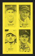 Joe Cronin Autographed 1977 Jim Rowe 4-On-1 Exhibit Card Boston Red Sox SKU #161065
